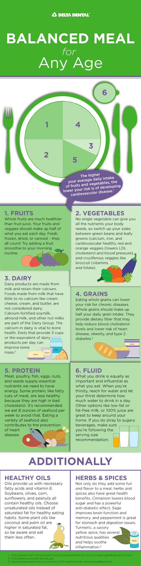 Balanced Meal for Any Age Infographic, Nutrition for Healthy Aging